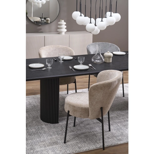 STÓŁ ROZKŁADANY 160 - 250 X 90 X 78 CM DĄB NATURALNY/CZARNY